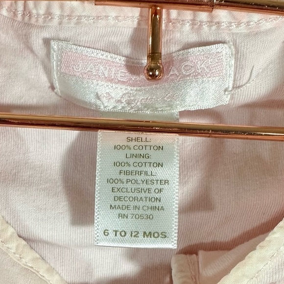 Janie and Jack pink heart embroidered front tie jacket size 6-12 Months - Picture 4 of 5